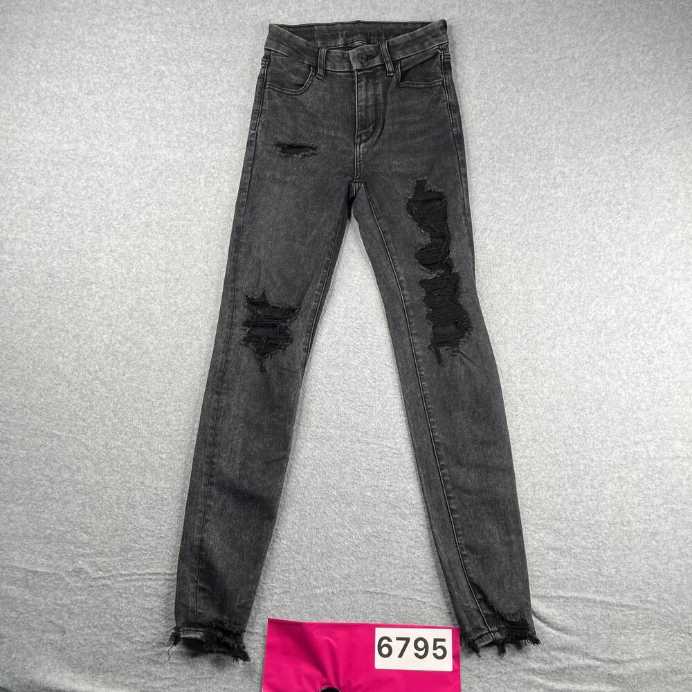 American Eagle Forever Soft Super Hi Rise Jeggings Black Casual Womens Size 0